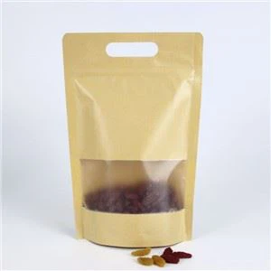 Tas Ritsleting Kertas Kraft Dengan Jendela